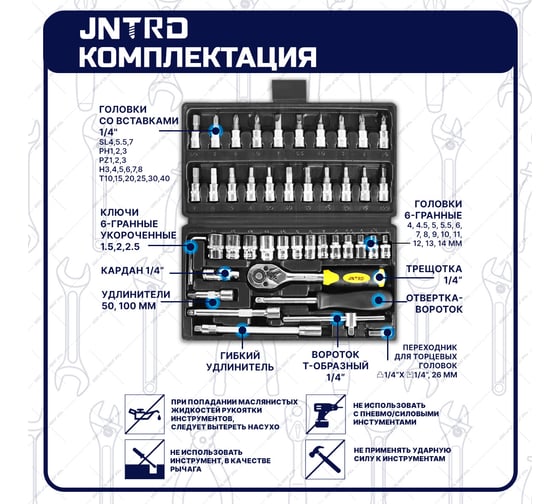 Набор инструментов GOODKING JNRTD 46 предметов трещотка 1/4" J-10046