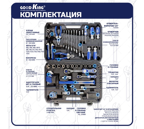 Набор инструментов GOODKING 92 предмета M-10092