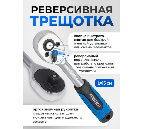 Набор головок и бит с трещоткой Forsage в пластиковом держателе 28 пр  F-027-5 MSA(9671)