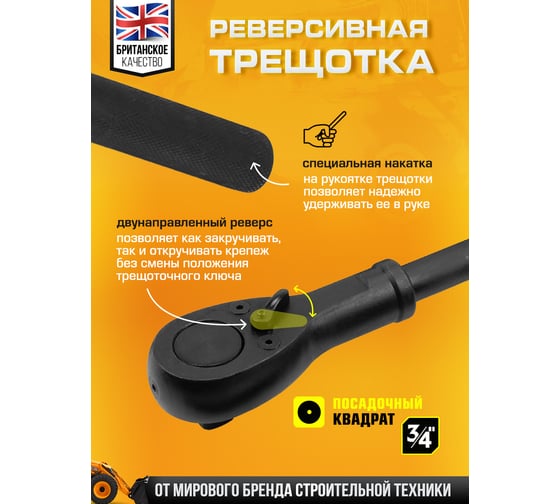 Набор инструментов ударных JCB 21пр. 3/4" (6гр.) JCB-6213-5MPB(59075)