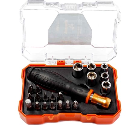 Набор отвертка с битами и головками КВАЛИТЕТ "Сделай сам" 21 предмет 6625826