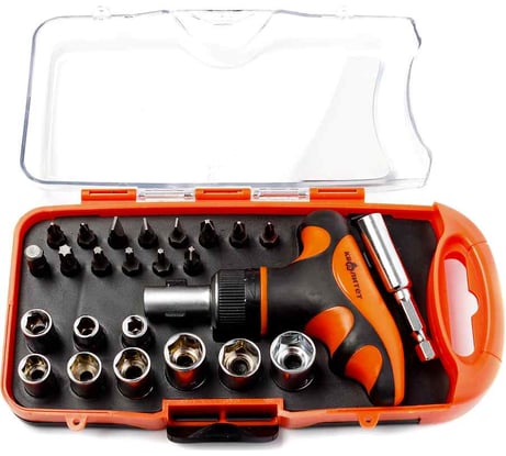 Набор отвертка с битами и головками КВАЛИТЕТ "Сделай сам" 25 предметов 6625830
