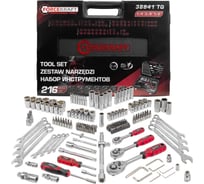 Набор инструментов Forcekraft 216пр. 1/4''3/8''1/2''(6гр.)(4-32мм) FK-38841 TQ(58708)