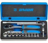 Набор торцевых головок Unior на 1/4" дюйма, в металлическом кейсе, 16 предметов, 4-13мм 3838909171180