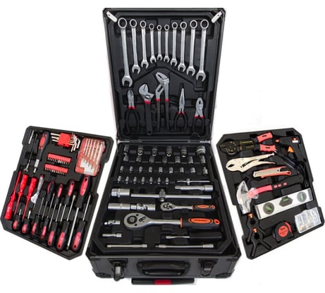 Набор инструментов в пластиковом кейсе с алюминиевыми вставками КУЗЬМИЧ 187 предметов НИК-001/187 0R-00000489