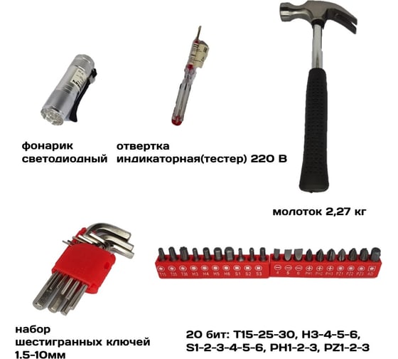 Набор инструментов в кейсе КУЗЬМИЧ 156 предметов НИК-009/158