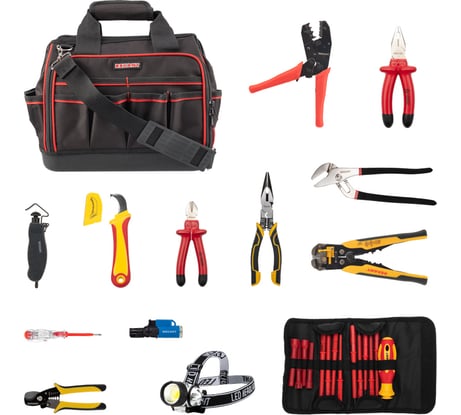 Набор инструментов электрика REXANT 21 предмет 12-4693-2