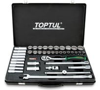 Набор головок и аксессуаров TOPTUL 1/2 DR 12-гранных 8-32 мм, 41 предмет в металлическом кейсе GCAD4103