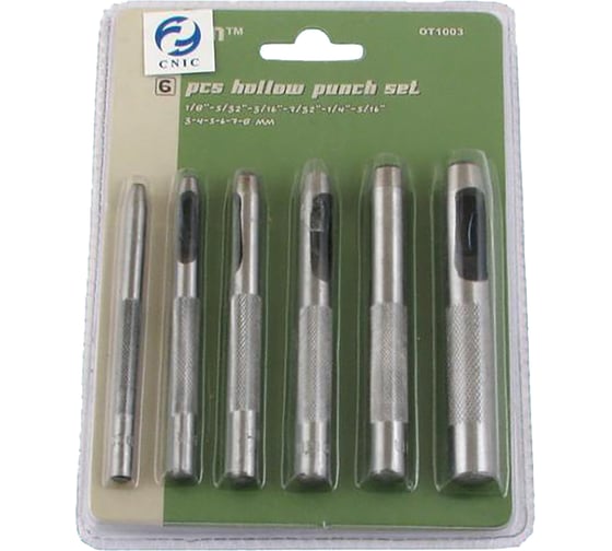 Набор высечек пробойников CNIC ОТ203, ОТ1003 от 3 до 8 мм, в блистере, 6 шт. 54663 1
