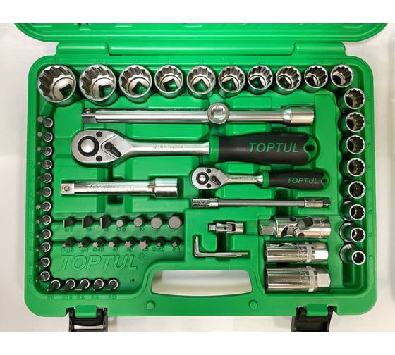 Набор инструментов в чемодане TOPTUL 1/4 DR и 1/2 DR 12-гр., 94 предмета, GCAI094R1