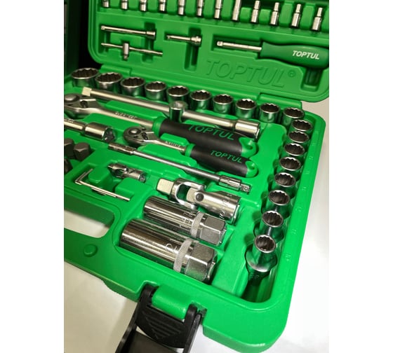 Набор инструментов в чемодане TOPTUL 1/4 DR и 1/2 DR 12-гр., 94 предмета, GCAI094R1