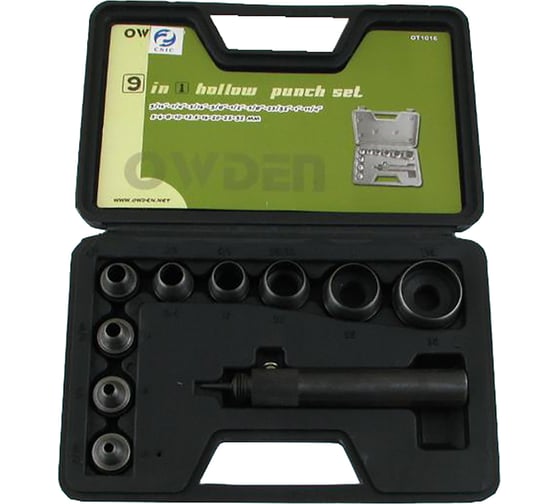 Набор высечек пробойников CNIC из 10-ти предм. от 5 до 32мм в пласт. чемодане ОТ1016 54673 1