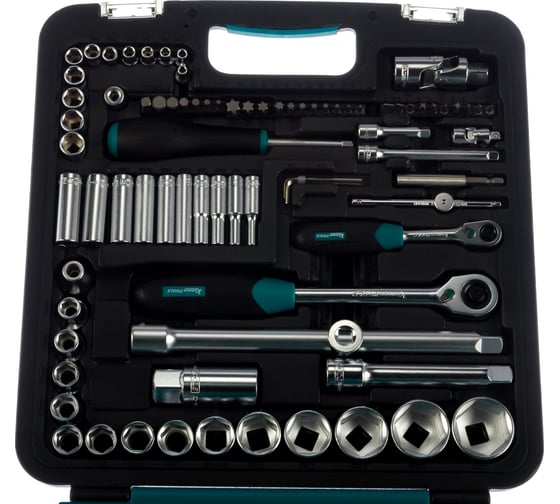 Набор торцевых головок Kamasa Tools 1/2" + 1/4", 92 предмета K 25015