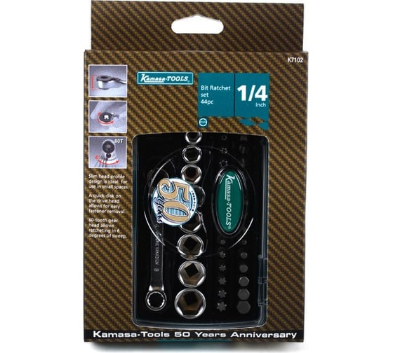 Набор торцевых головок Kamasa Tools 44 предмета K 7102