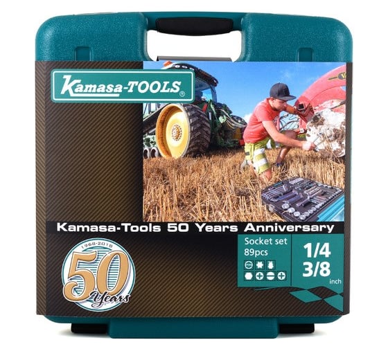 Набор торцевых головок Kamasa Tools 3/8", + 1/4", 89 предметов K 25014