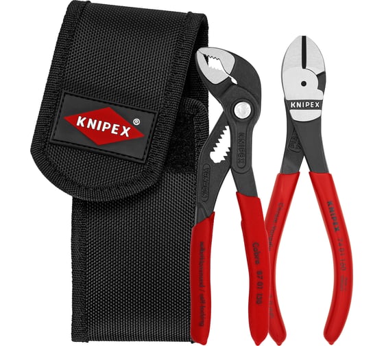 Набор универсальный Knipex ключ переставной + бокорезы, в поясной сумке