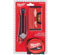 Набор рулетка 5м SLIM + нож 18мм + уровень minbox Milwaukee Z_ПРОМО ДУБЛИН 4932471129