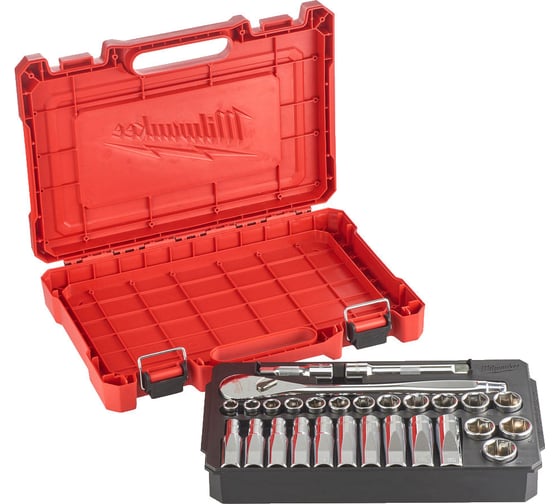 Набор метрических головок Milwaukee 1/2 дюйма, 28 предметов 4932471864 1