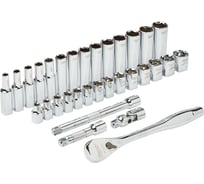 Набор метрических головок с воротком Milwaukee 3/8 дюйма, 32 предмета 4932464945