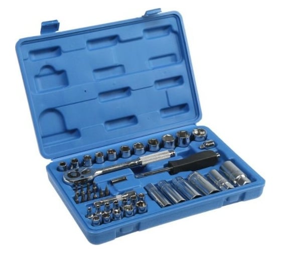 Набор инструментов в кейсе TUNDRA автомобильный, CrV, 1/4" и 3/8", 44 предмета 881879