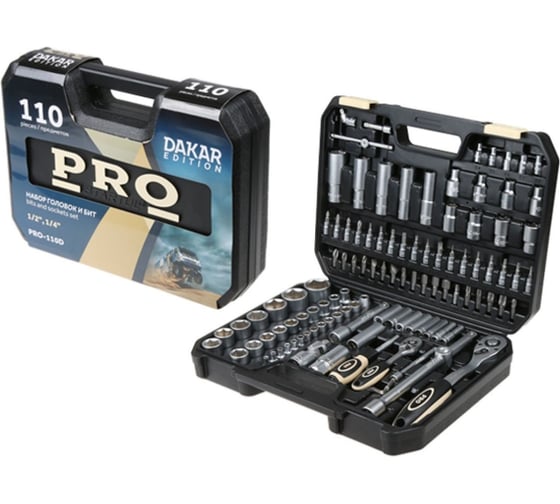 Набор головок и бит STARTUL PRO DAKAR 1/4", 1/2", 110 предметов PRO-110D