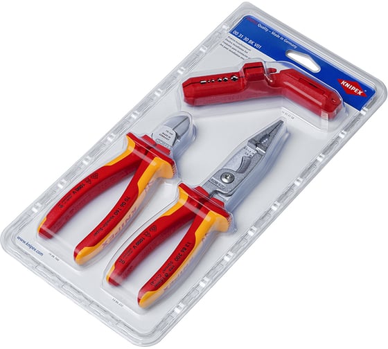Набор VDE для электромонтажа Knipex KN-1386200, KN-169501SB, KN-7006160 3 предмета KN-003130BKV01