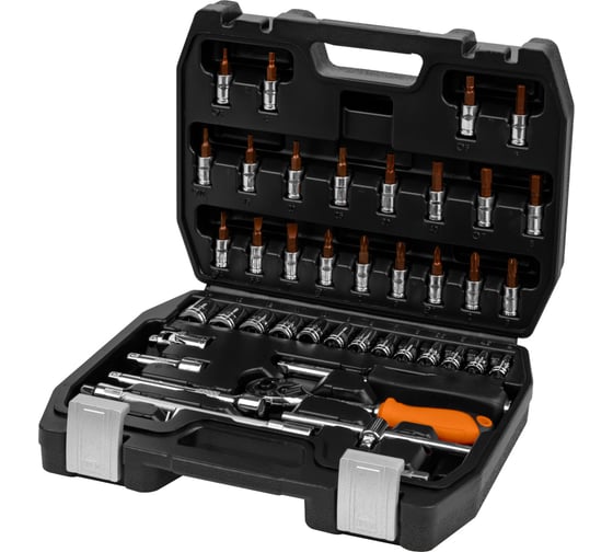 Набор инструментов TDM ELECTRIC с реверсной трещоткой универсальный №4, 46 позиций, CR-V сталь "Алмаз" SQ1014-0104 1