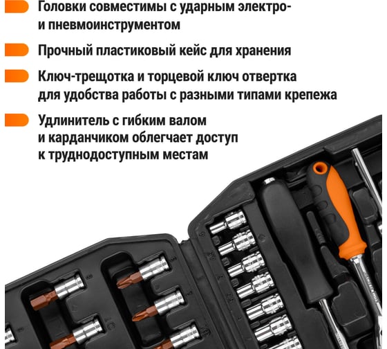 Набор инструментов TDM ELECTRIC с реверсной трещоткой