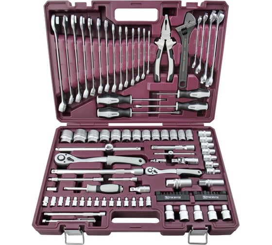 Универсальный набор инструмента THORVIK TS101 1/4", 1/2"DR, 101 предмет 054011