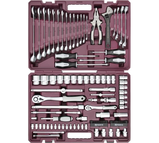 Универсальный набор инструмента THORVIK TS101 1/4", 1/2"DR, 101 предмет 054011