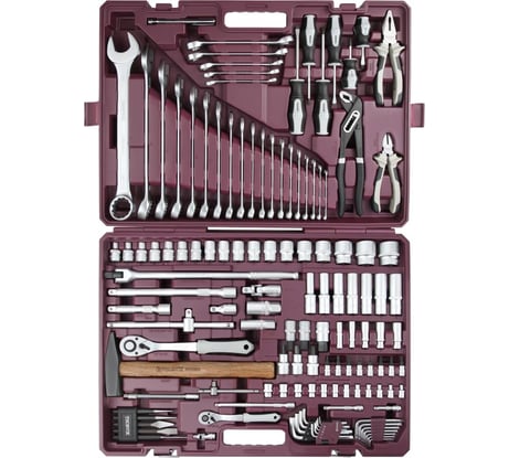 Универсальный набор инструмента THORVIK TS128 1/4", 1/2"DR, 128 предметов 054015