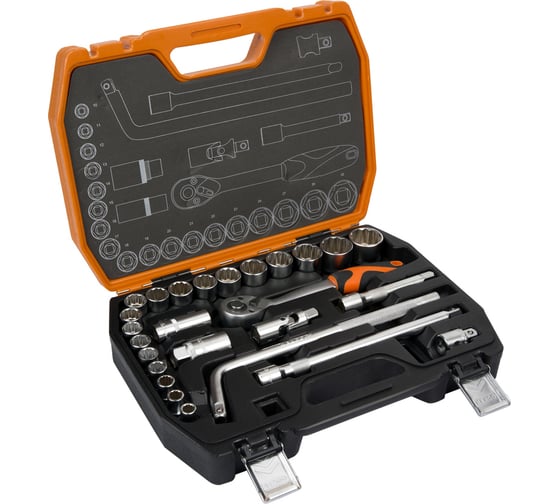 Набор инструмента с трещоткой KENDO 1/2" 26 шт. 90565