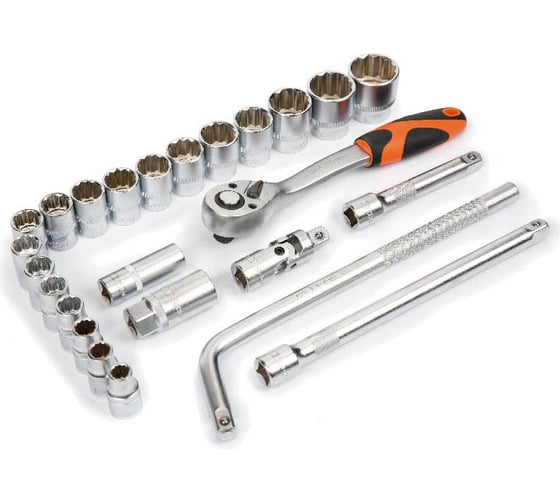 Набор инструмента с трещоткой KENDO 1/2" 26 шт. 90565