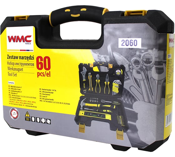 Набор шарнирно-губцевого инструмента WMC TOOLS 60 предметов WMC-2060(47331)