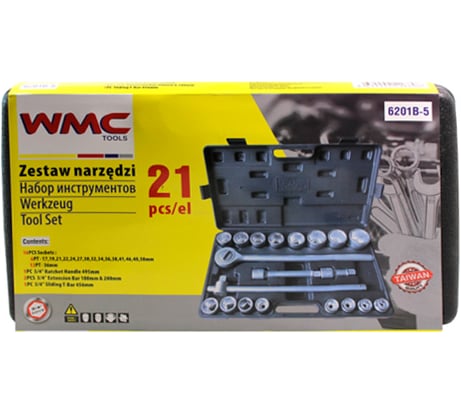 Набор инструмента WMC TOOLS 3/4" 21 пр. WMC-6201B-5