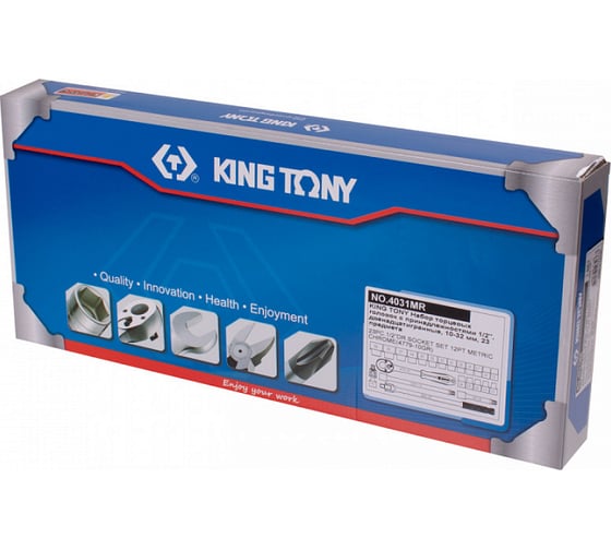 Набор головок с принадлежностями KING TONY 1/2", двенадцатигранные, 10-32 мм, 23 предмета 4031MR