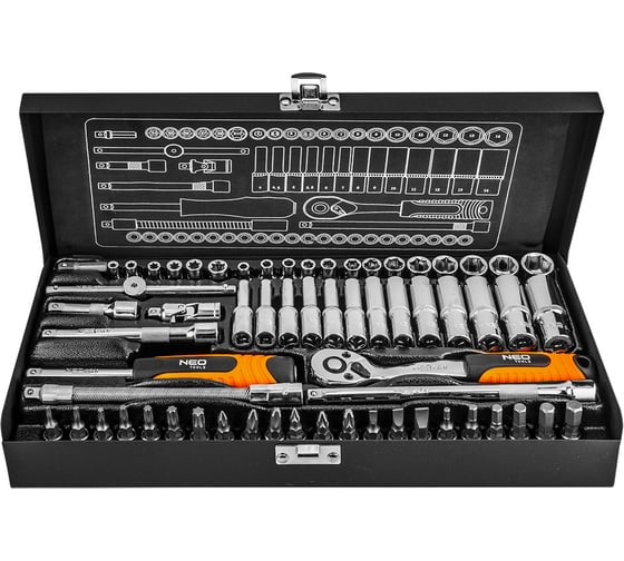 Набор сменных головок и бит NEO Tools 63 шт 1/4 08-679