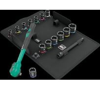Трещотка WERA 8100 SB 12 Zyklop Comfort в наборе, переключатель реверса, 3/8", метрические размеры, 16 пр. WE-005530