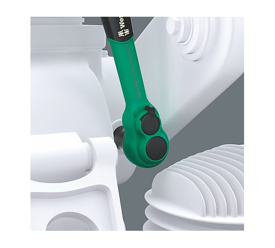 Трещотка WERA 8100 SB 12 Zyklop Comfort в наборе, переключатель реверса, 3/8", метрические размеры, 16 пр. WE-005530