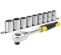 Набор торцевых головок Stanley 1/2", трещотка 72 зубца,  9 шт STMT82671-0
