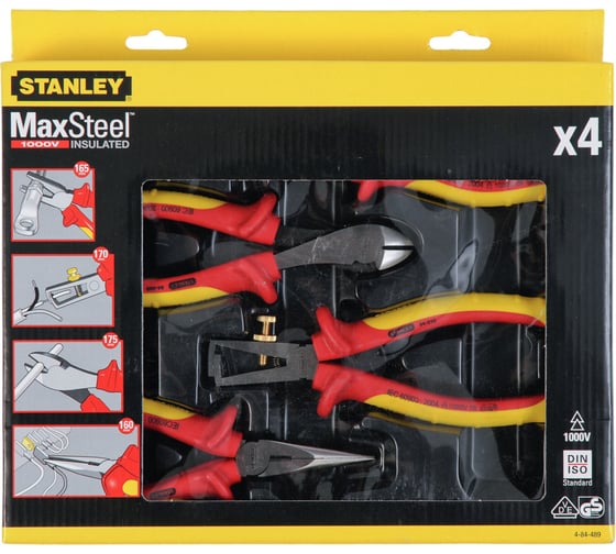 Набор инструментов Stanley MAXSTEEL 4 пр, 1000В 4-84-489