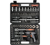 Набор инструментов STHOR 1/4-1/2 109 предметов с шуруповертом пластиковый кейс 58695