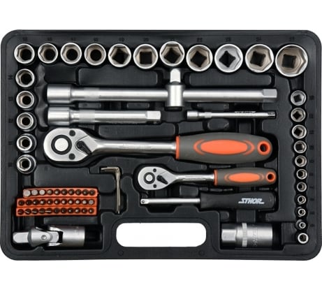 Набор инструментов STHOR 1/4-1/2 72 предмета пластиковый кейс 58705