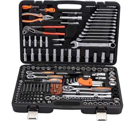 Набор инструментов STHOR 1/4-1/2-3/8 225 предметов пластиковый кейс 58693