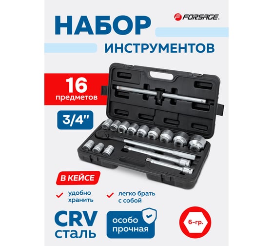 Набор инструментов Forsage 16пр F-6161-5(8386)