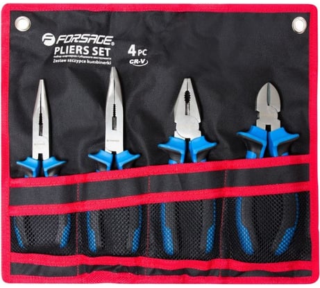 Набор шарнирно-губцевого инструмента Forsage 4 предмета 7"-180мм, на полотне F-5046C(25964)