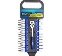 Набор головок ВАРЯГ бит +трещотка 1/4", 27 предметов пластиковый подвес НГ-27 (1/20) 01924