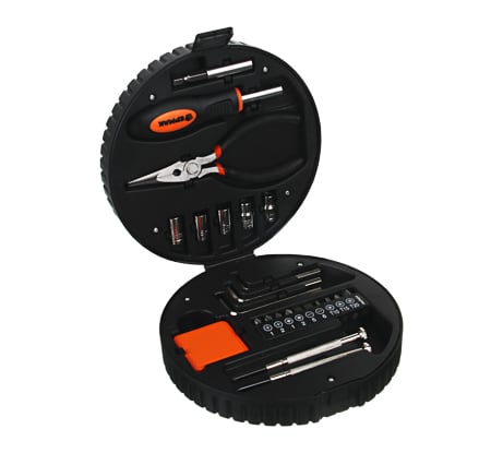 Набор инструментов ЕРМАК 24 предмета колесо, в пластиковом кейсе 736-185