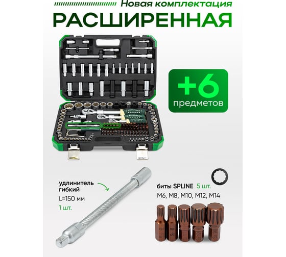 Набор инструмента Rockforce 1/2", 1/4", 3/8" с 6-гранными головками RF-41501-5 PREMIUM(28330)