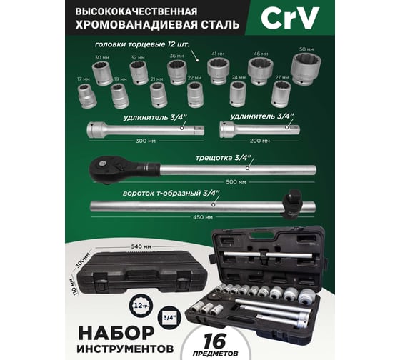 Набор инструментов Forsage 16 предметов F-6161-9(4651)